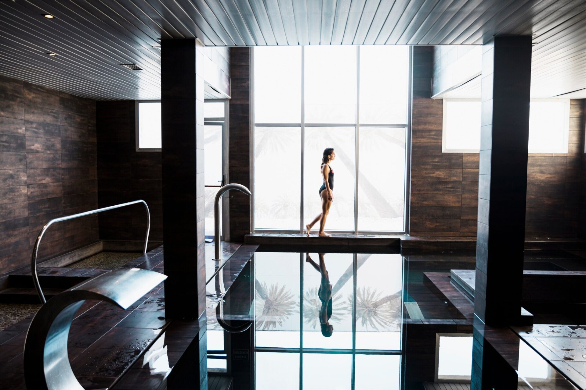Taking infrared saunas after a swim