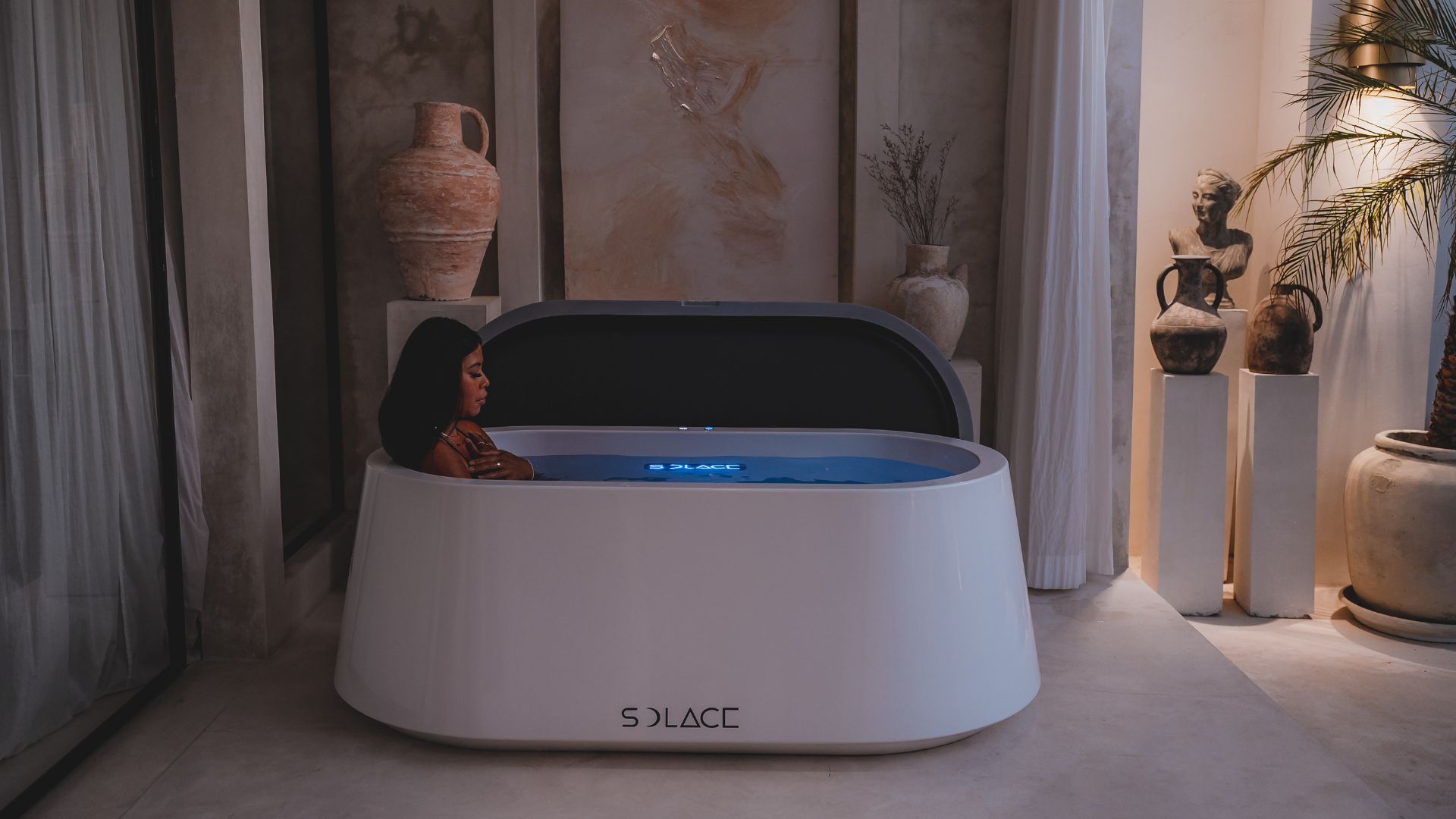 Woman uses ice bath for better sleep quality and lower cortisol